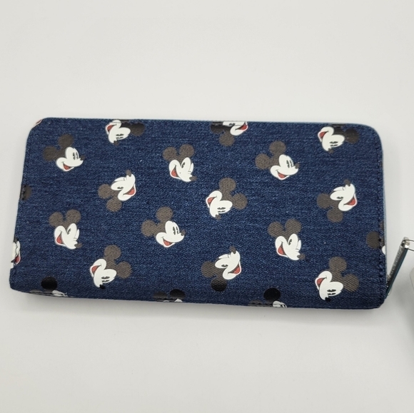 Loungefly Disney Mickey Face Denim Backpack & Wallet Bundle - Picture 8 of 10
